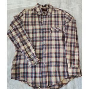 Vintage Levi’s Men’s Flannel Shirt Plaid Long Sleeve 100% Cotton Size L